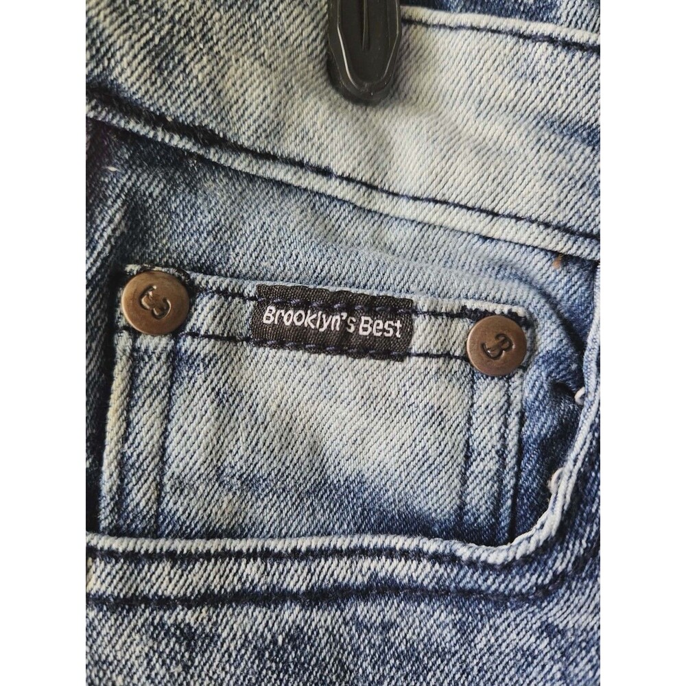Brooklyn's Best Denim & Rivets Jeans‎ Size 6 Boys Acid Wash Moto Biker Stretch - Picture 6 of 12